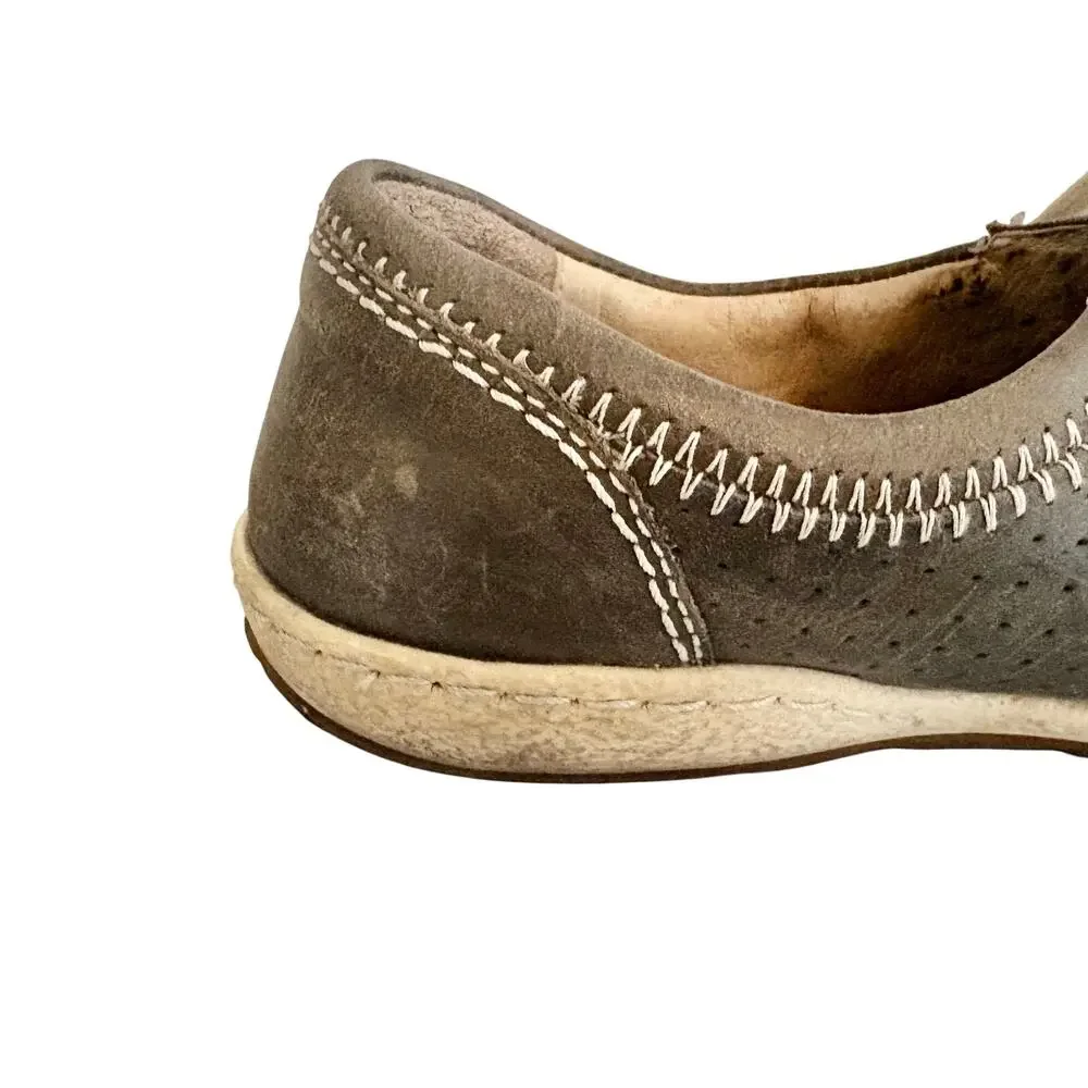 Josef Seibel Leather Perforated Lace Up Sneakers Comfort Shoes Gorpcore Casual 5
